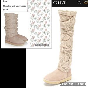 mou shearling and wool boots